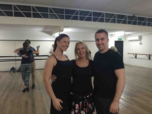 Ruth at classes with May and Jose, World Tango Champions 