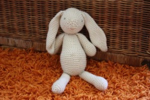 A crochet bunny I have made for the baby