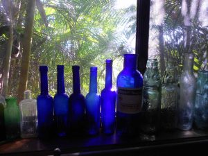 Beautiful, old blue bottles
