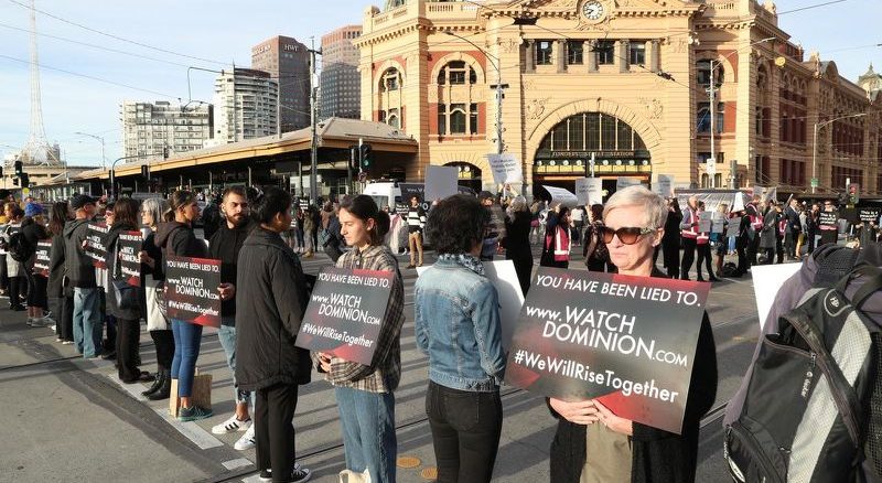 Animal Activists have shut down intersection in Melbourne.